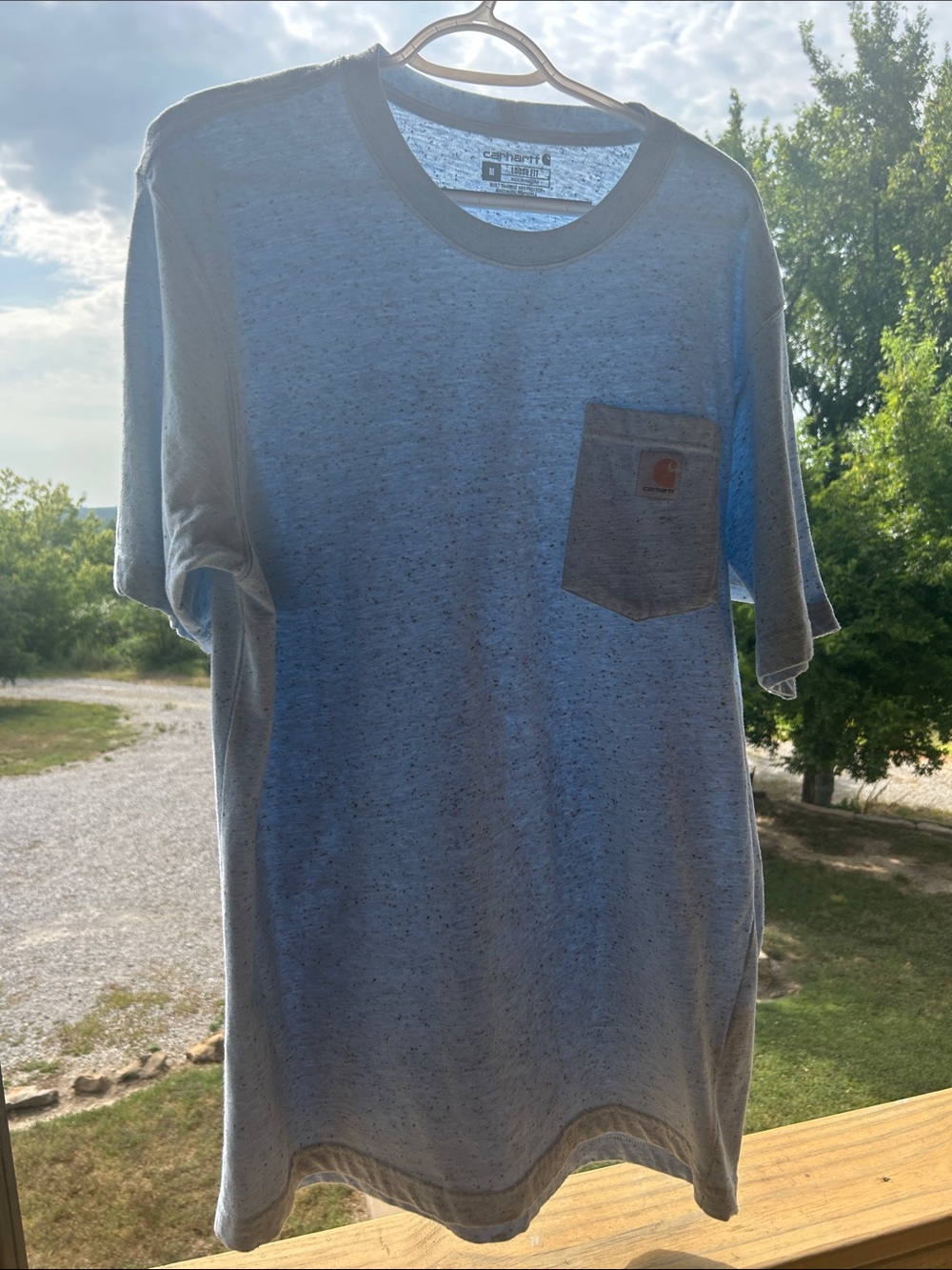 Carhartt Men's Light Heather blue Short Sleeve Pocket Tee